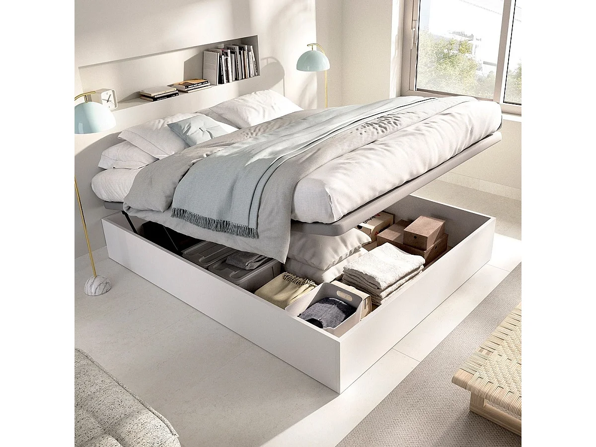 Canapé Nest diseño abatible blanco 28,5x150x190 cm