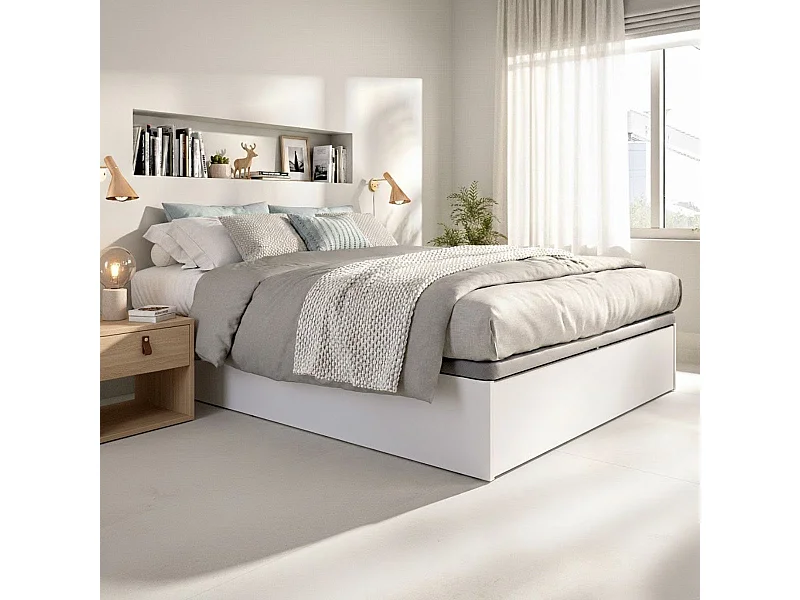 Canapé Lan diseño abatible con zapatero 12 pares blanco 32x135x190 cm