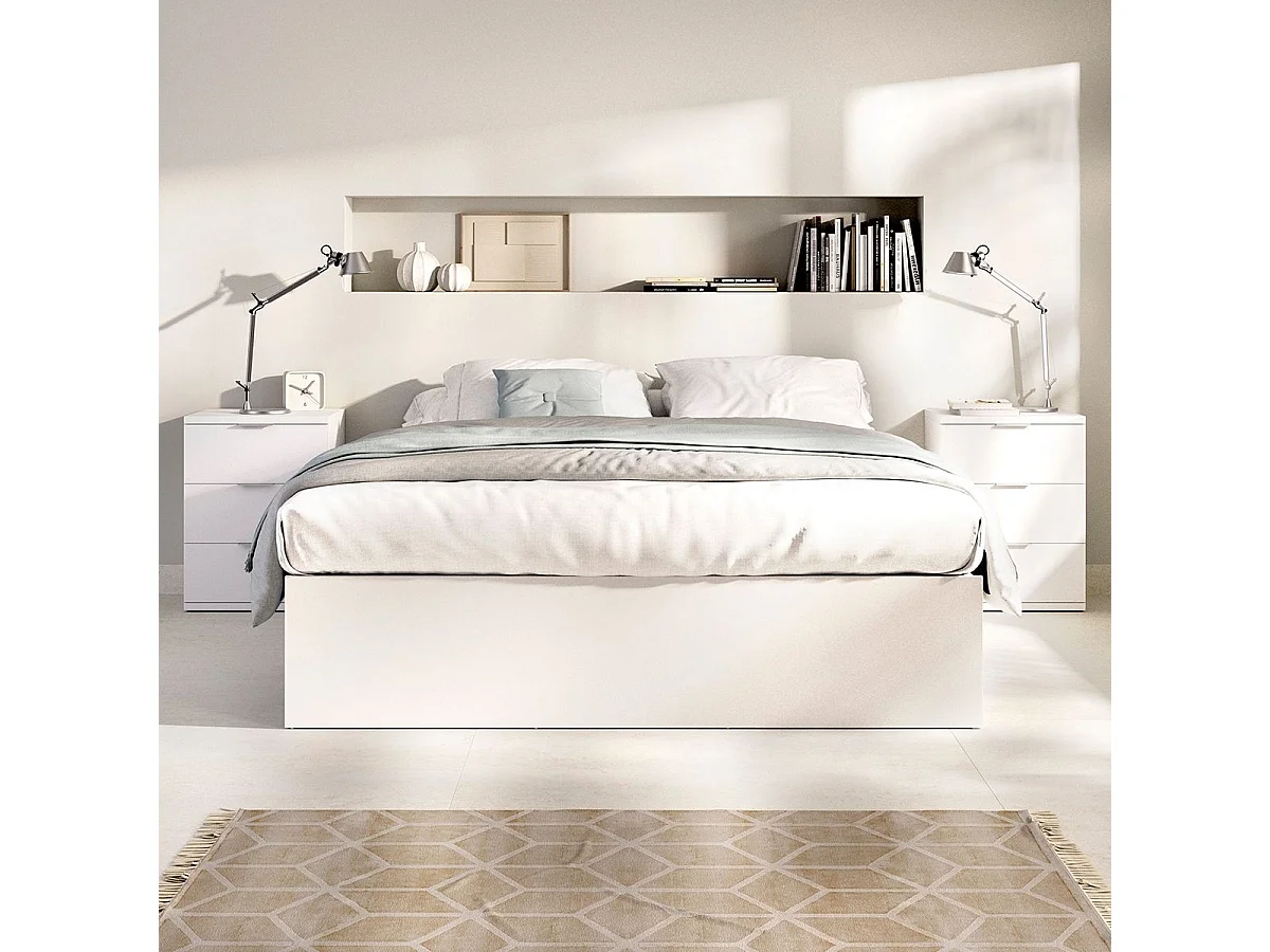 Estructura de cama Alice con 4 cajones blanco 36,7x160x196,4 cm
