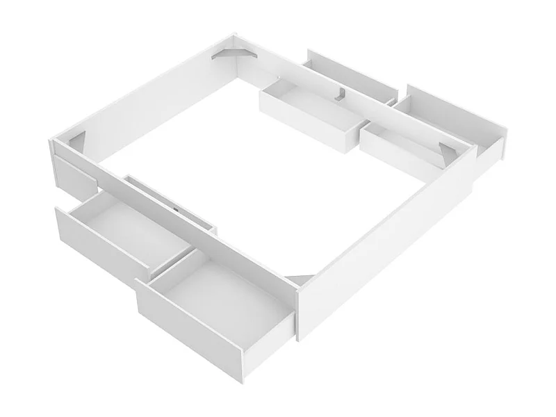Estructura de cama Alice con 4 cajones blanco 36,7x160x196,4 cm