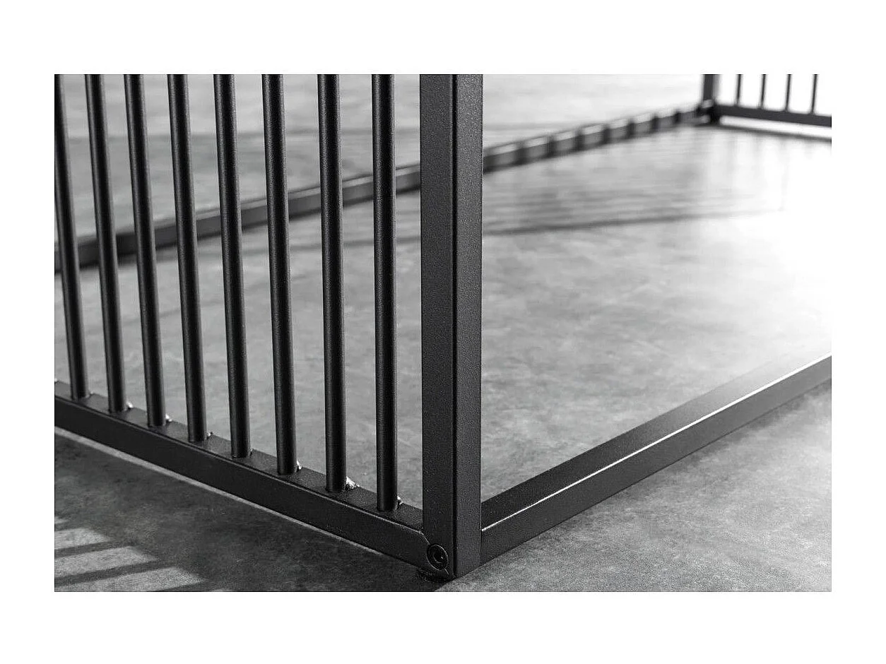 Salontafel ABITTA rechthoekig 100 cm zwart en gerookt glas – Modern met gemengd blad van MDF met marmer effect en gehard glas