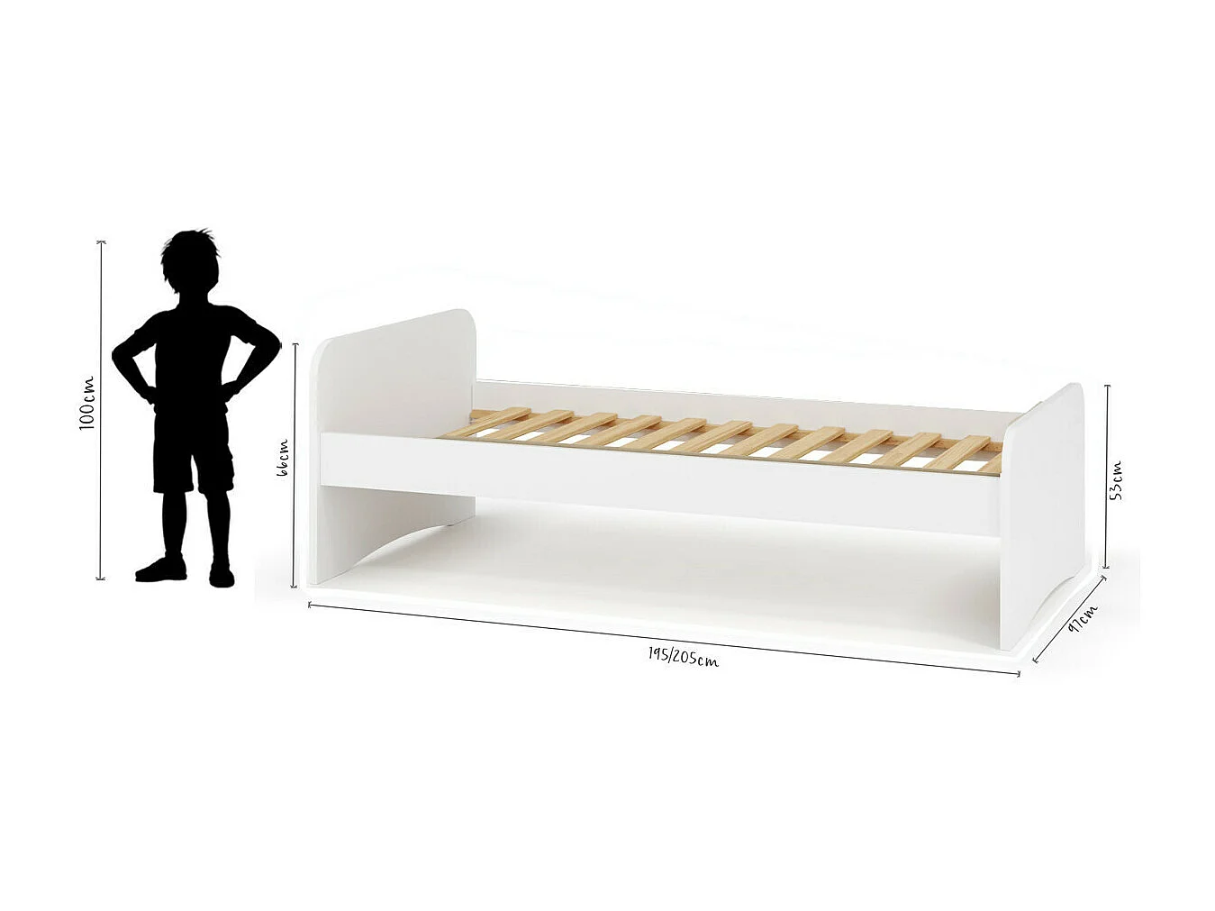 Lit 90x190 cm bois massif bois TALIA