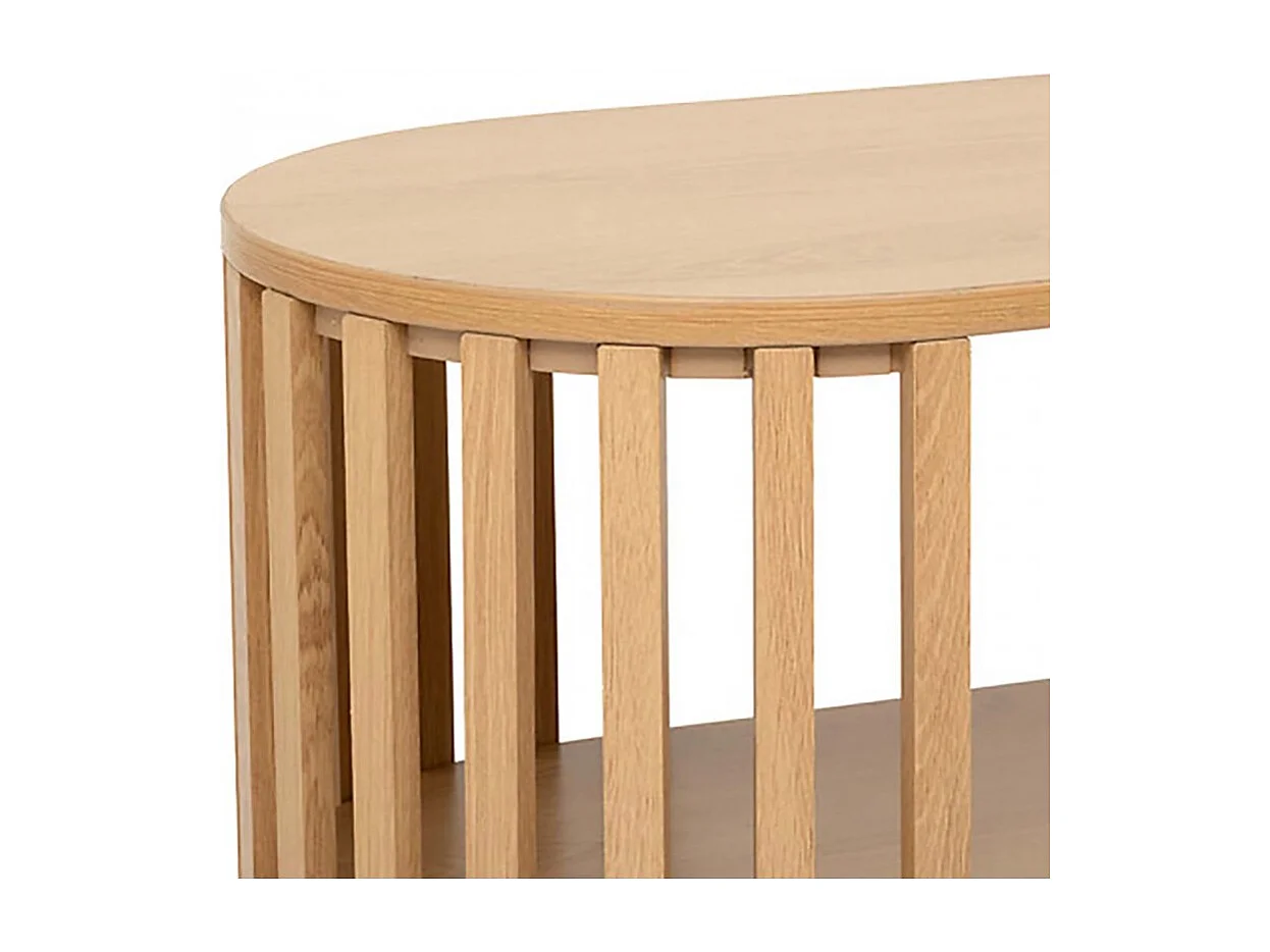 Table console décorative à lignes arrondies, coloris beige - Longueur 100 x Profondeur 35 x Hauteur 85 cm