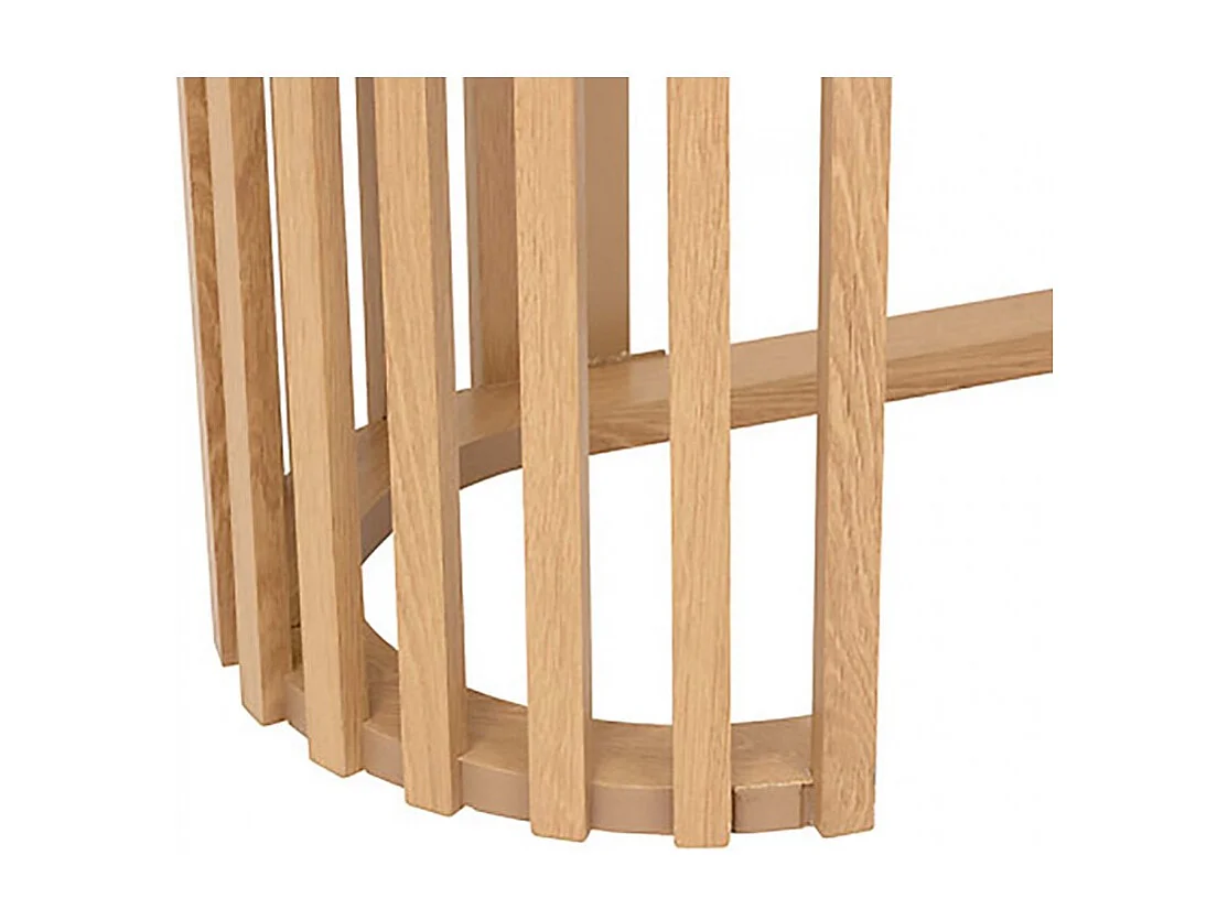 Table console décorative à lignes arrondies, coloris beige - Longueur 100 x Profondeur 35 x Hauteur 85 cm