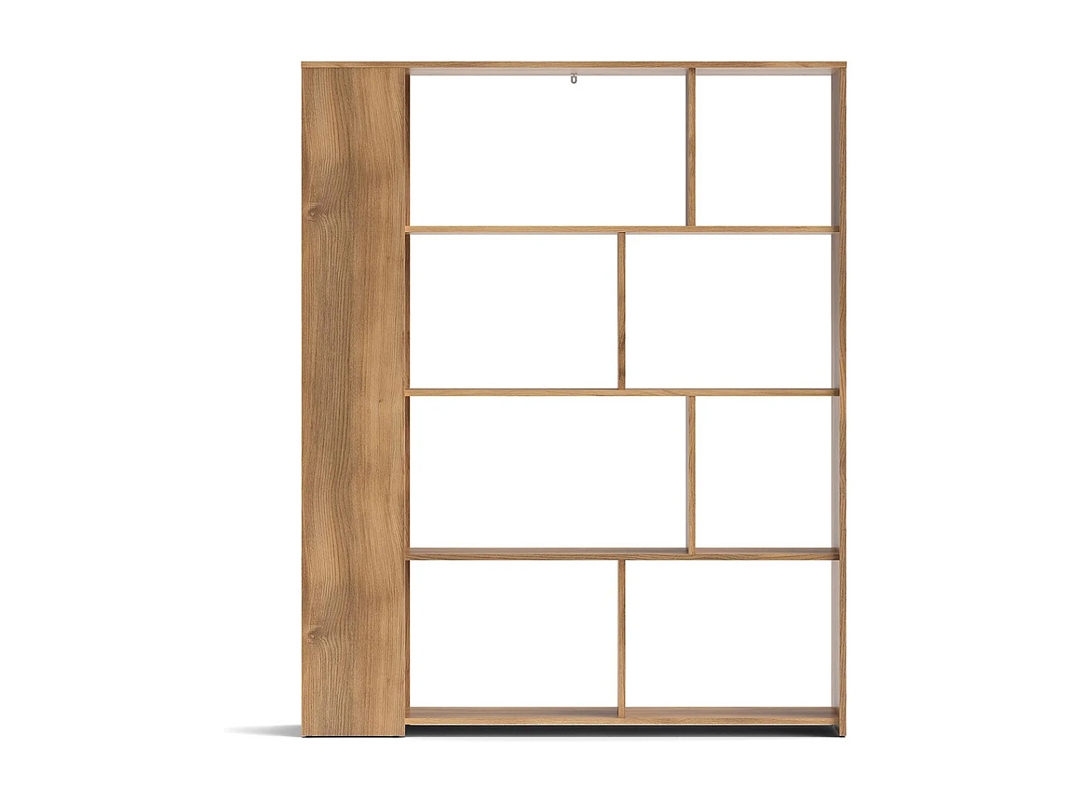 Bibliothèque Étagère décorative coloris Beige/chêne Mauvella - Longueur 129 x Hauteur 175,6 x Profondeur 32,8 cm