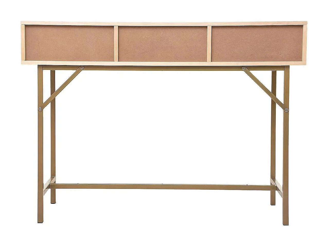Table Console meuble d'entrée à 3 tiroirs cannage rotin - Longueur 110 x Profondeur 40 x Hauteur 80 cm