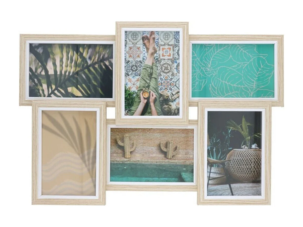 Portafotos 6 fotos madera 30,5x44x3 cm