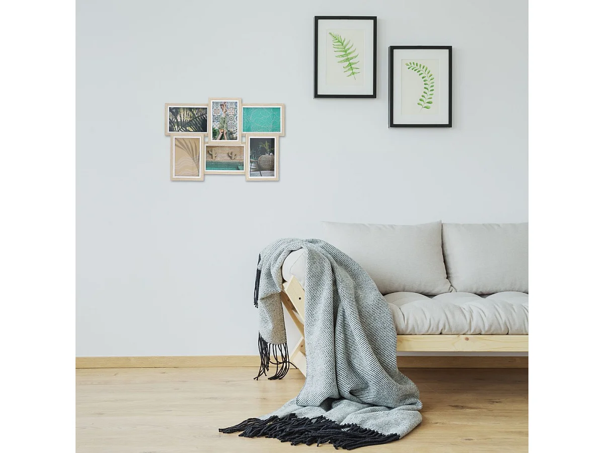 Portafotos 6 fotos madera 30,5x44x3 cm