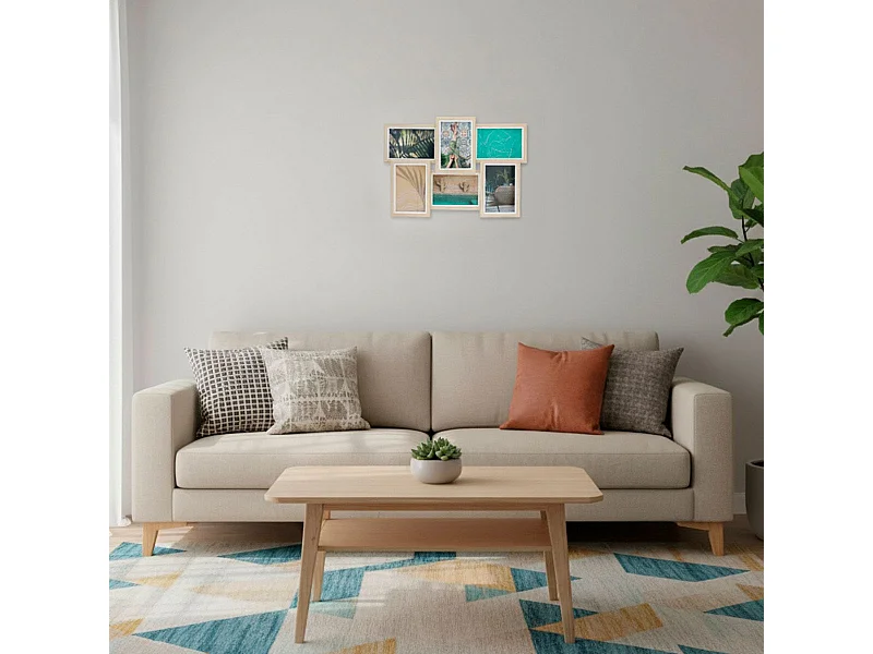 Portafotos 6 fotos madera 30,5x44x3 cm