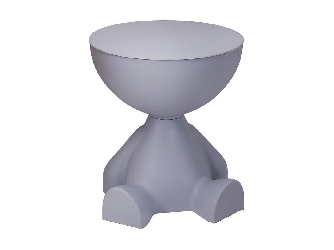 Mesa auxiliar diseño muñeco gris 40x36x38 cm