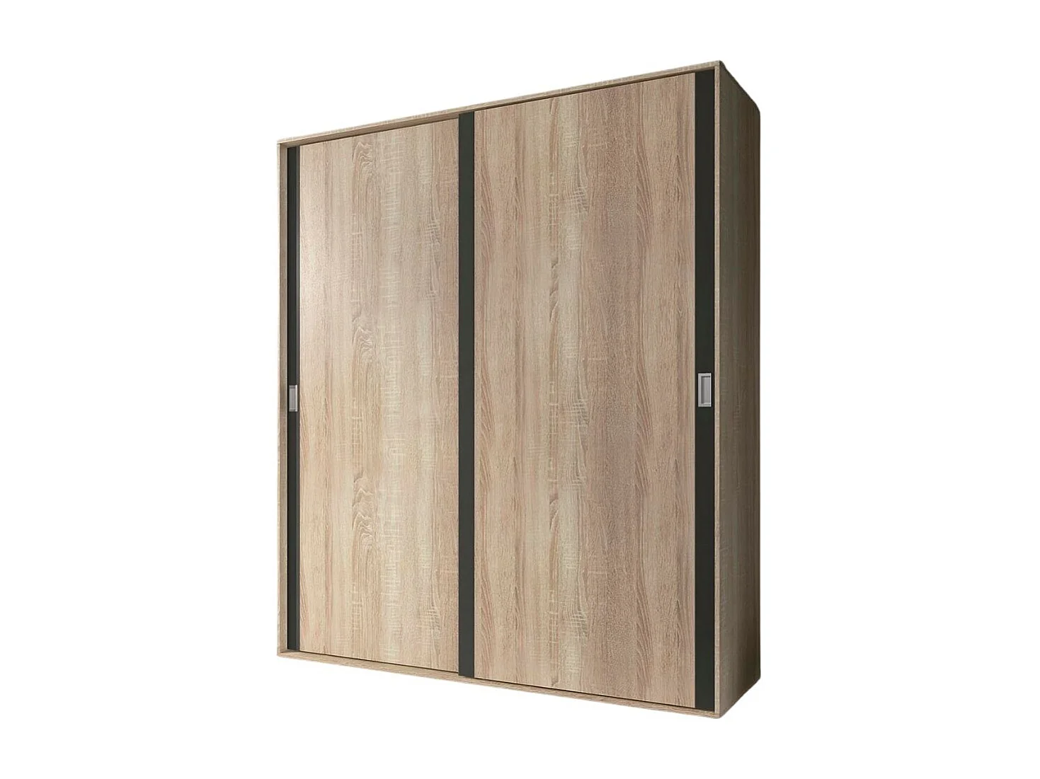 Armario Lara 2 puertas correderas cambria/grafito 208x180x55 cm