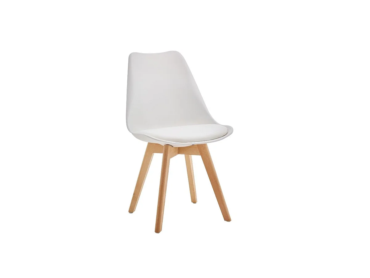 Silla de comedor Fina Deluxe asiento acolchado blanco 82,5x49x57 cm