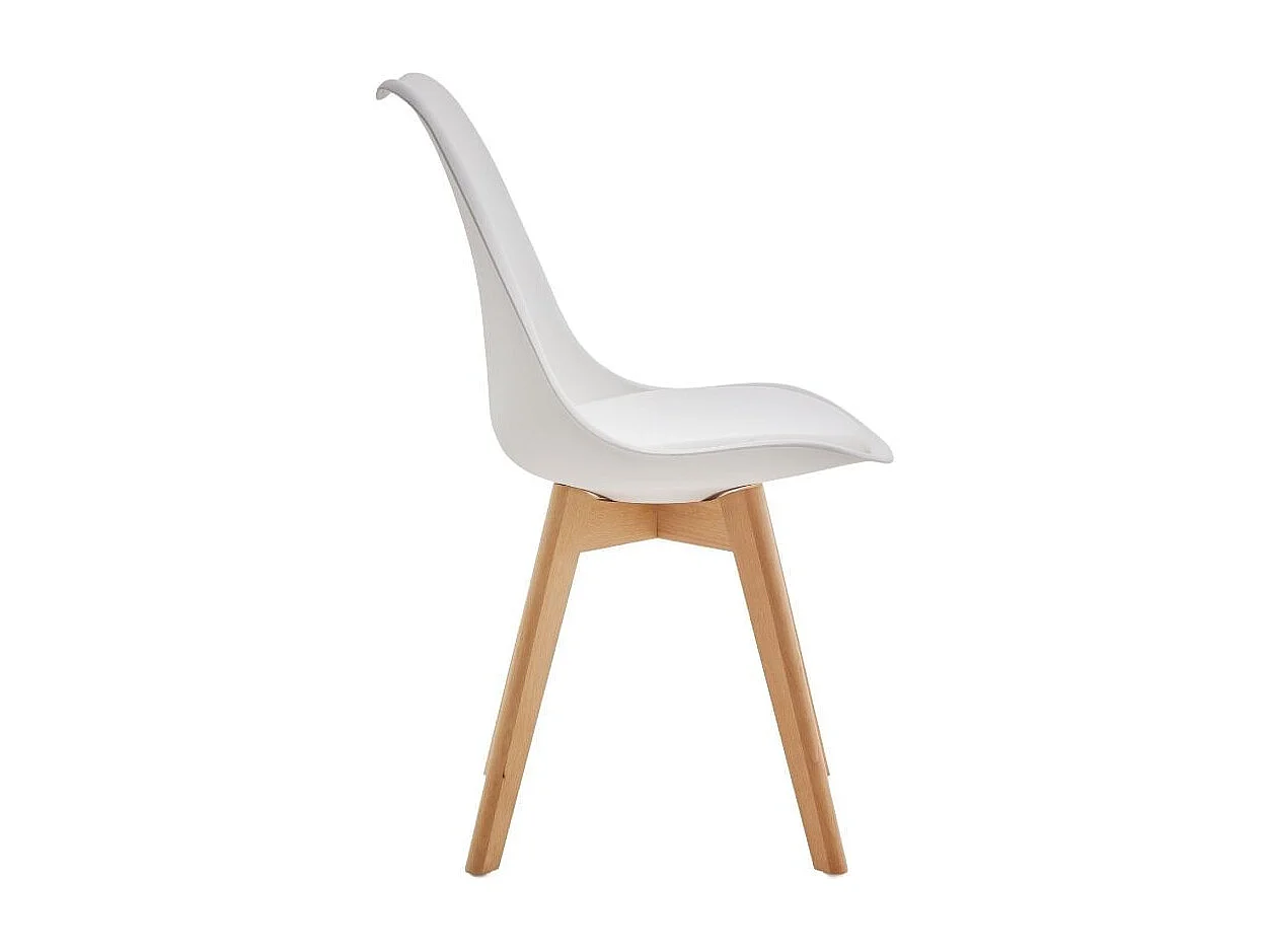Silla de comedor Fina Deluxe asiento acolchado blanco 82,5x49x57 cm