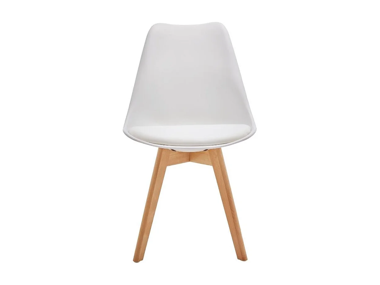 Silla de comedor Fina Deluxe asiento acolchado blanco 82,5x49x57 cm