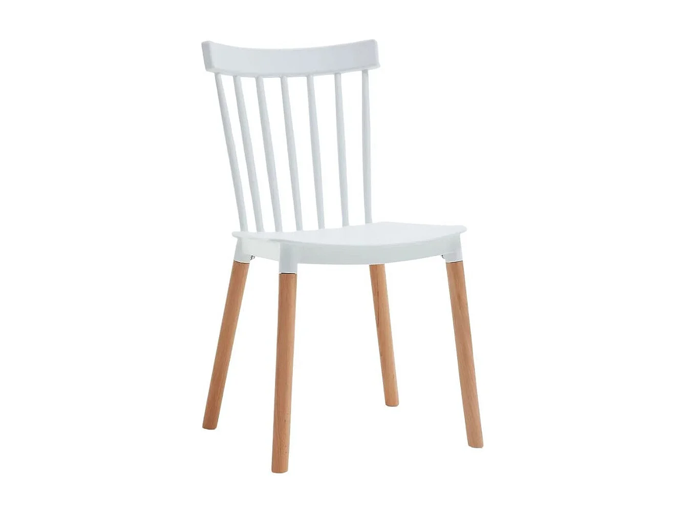 Silla de comedor Sicilia patas de madera blanco 86,5x46,5x47 cm