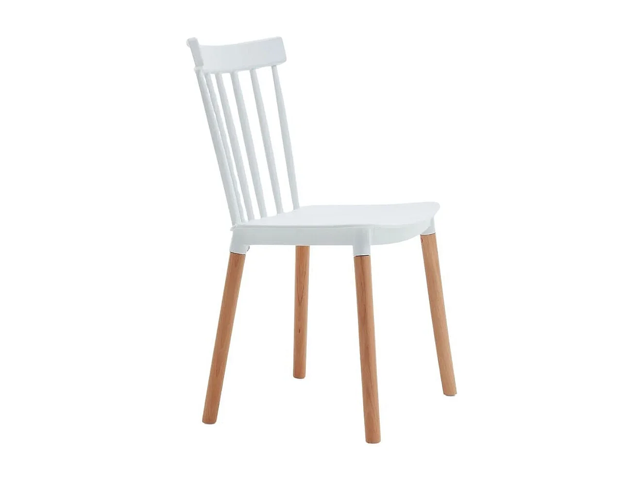 Silla de comedor Sicilia patas de madera blanco 86,5x46,5x47 cm