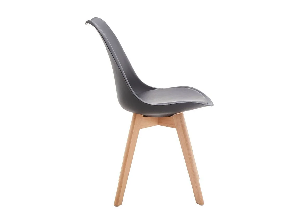 Silla de comedor Fina Deluxe asiento acolchado negro 82,5x49x57 cm