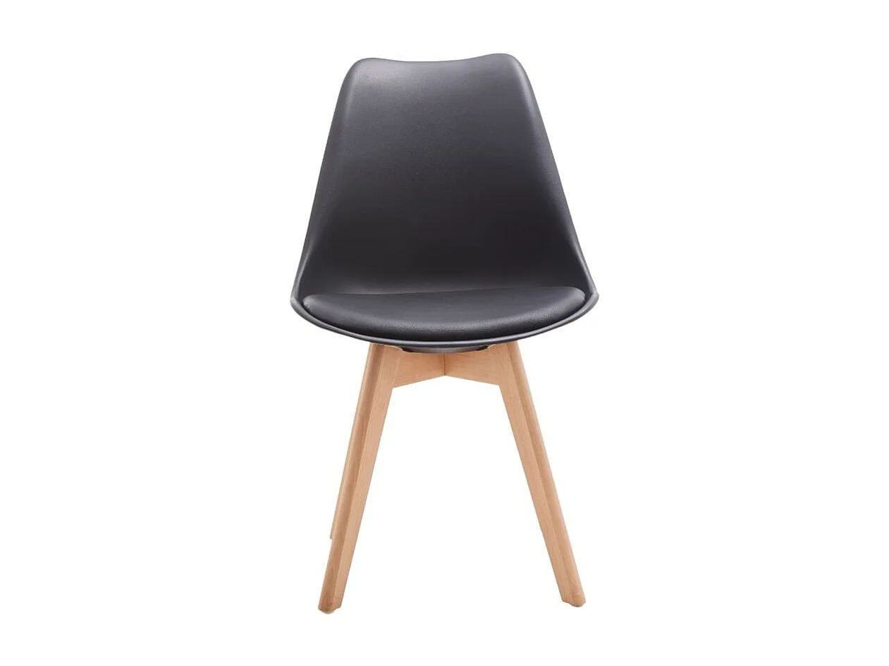 Silla de comedor Fina Deluxe asiento acolchado negro 82,5x49x57 cm