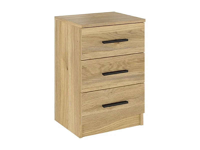 Mesita de noche New Aura 3 cajones natural 59,5x39,6x33,5 cm