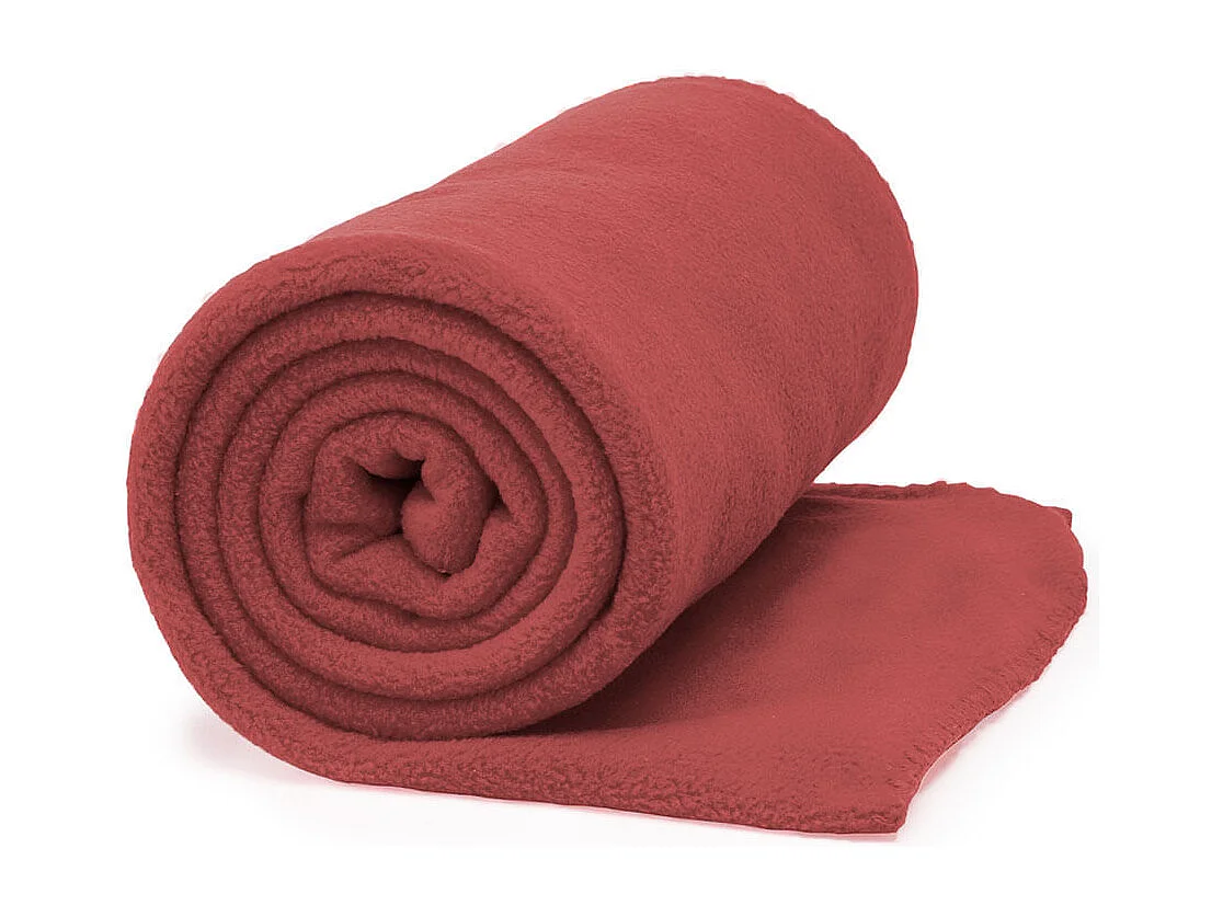 Manta coral 100% poliéster granate 130x160 cm