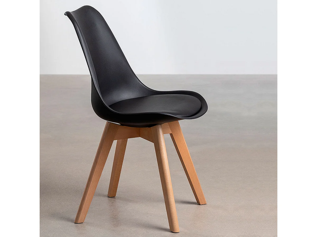 Silla de comedor Malmo negro 85x45x48 cm