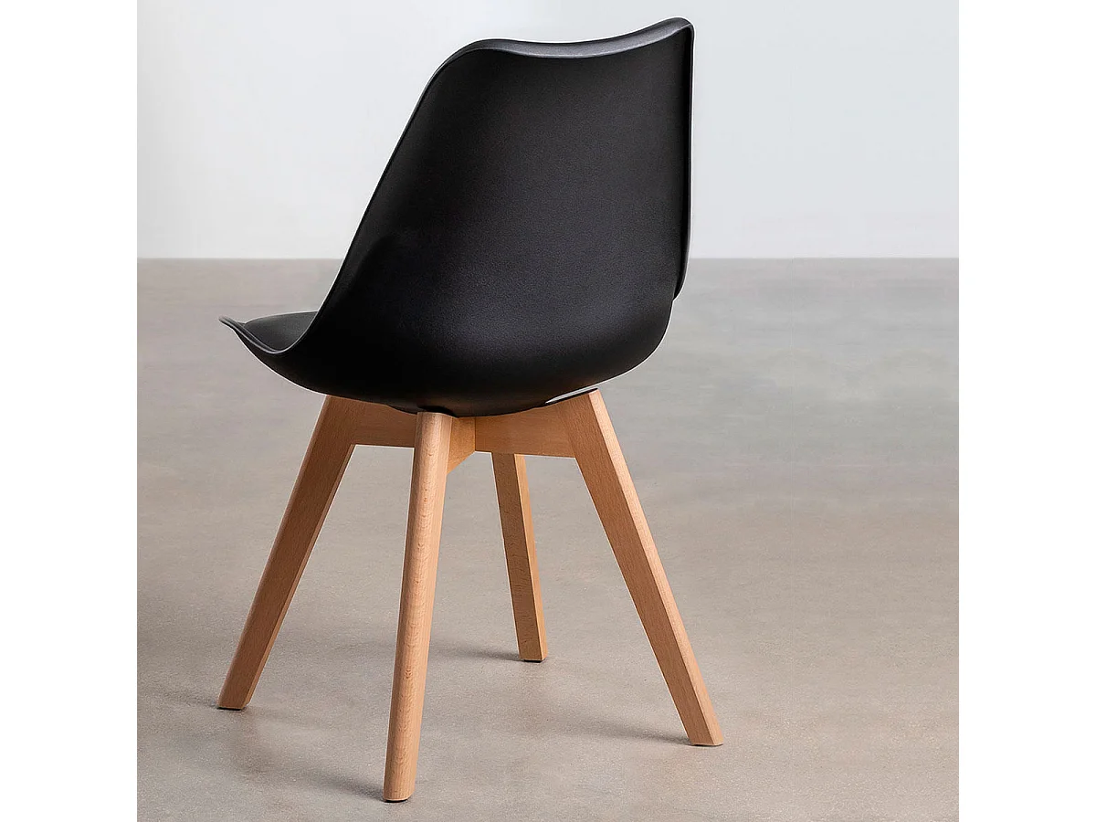 Silla de comedor Malmo negro 85x45x48 cm