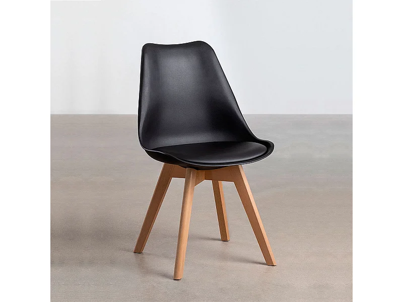 Silla de comedor Malmo negro 85x45x48 cm