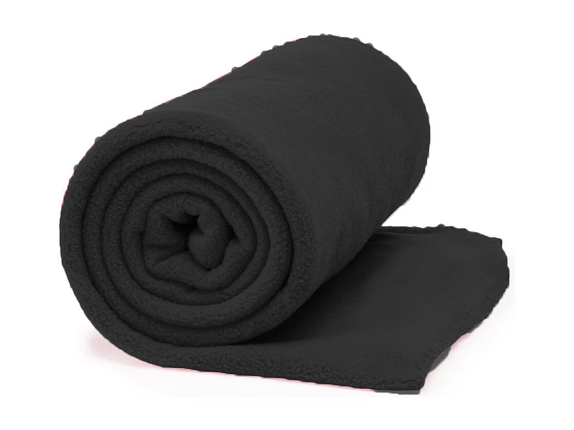 Manta coral 100% poliéster negro 130x160 cm