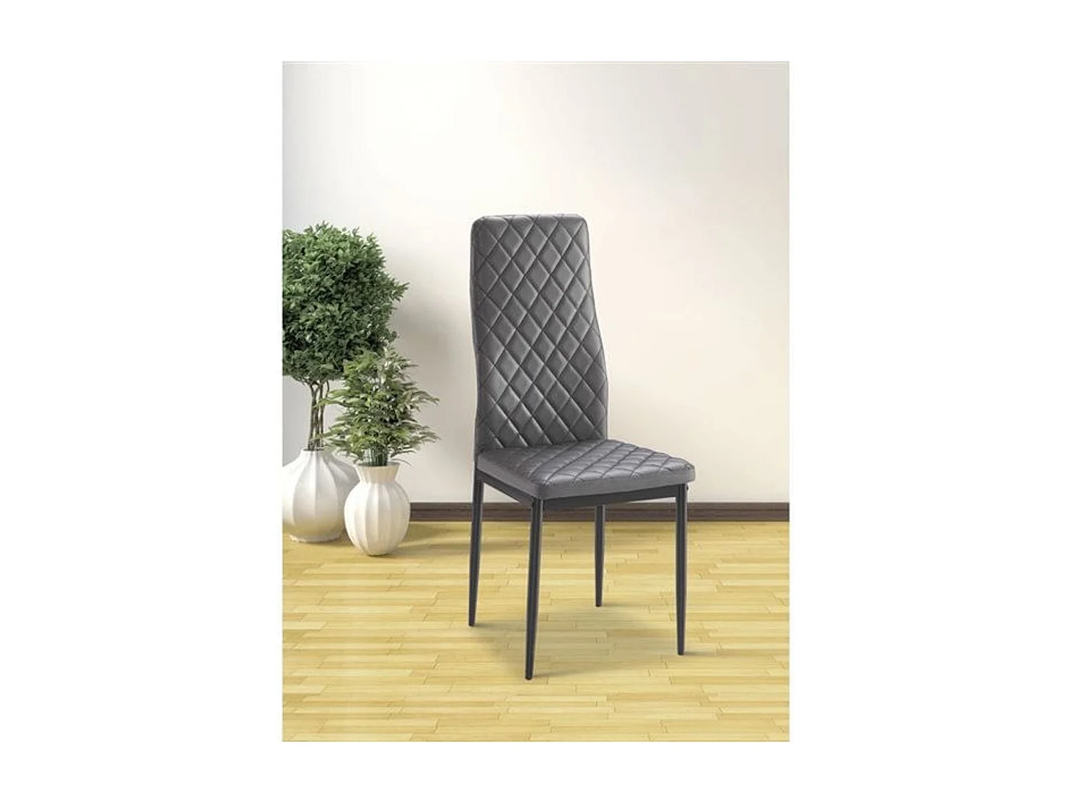 Silla de comedor Mármol gris 96x40,5x49 cm