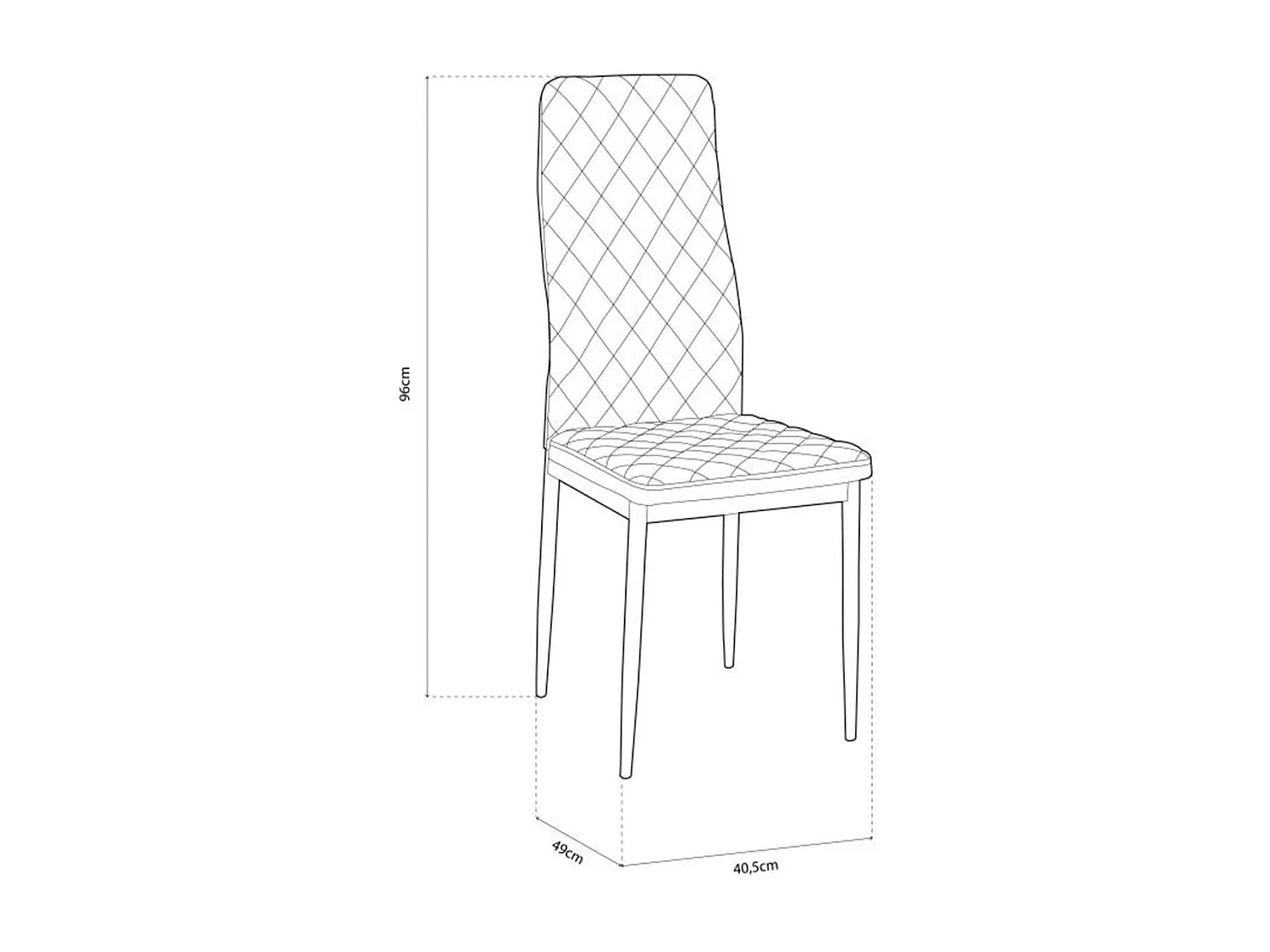 Silla de comedor Mármol gris 96x40,5x49 cm