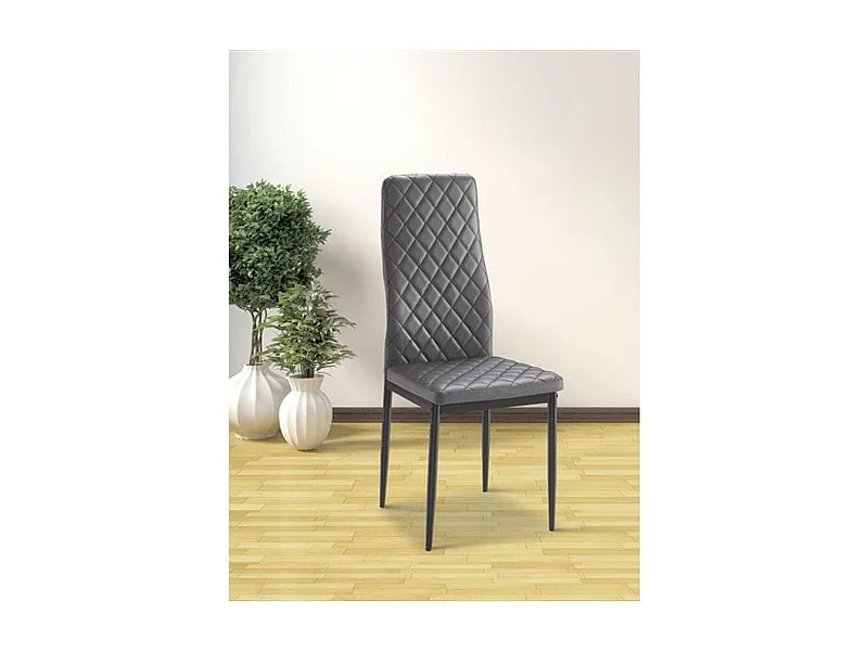 Silla de comedor Mármol gris 96x40,5x49 cm