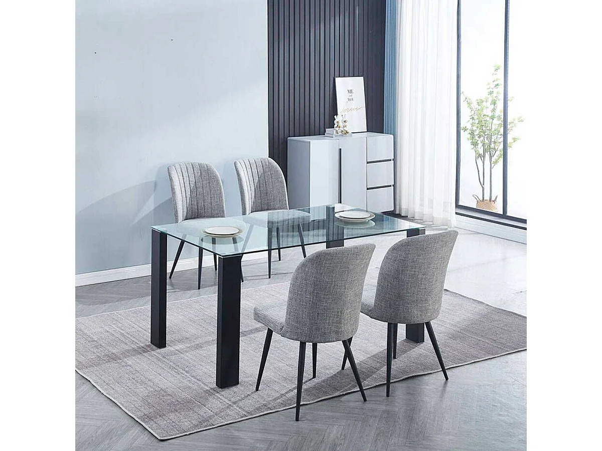 Silla de comedor Rory gris 92x46x55 cm