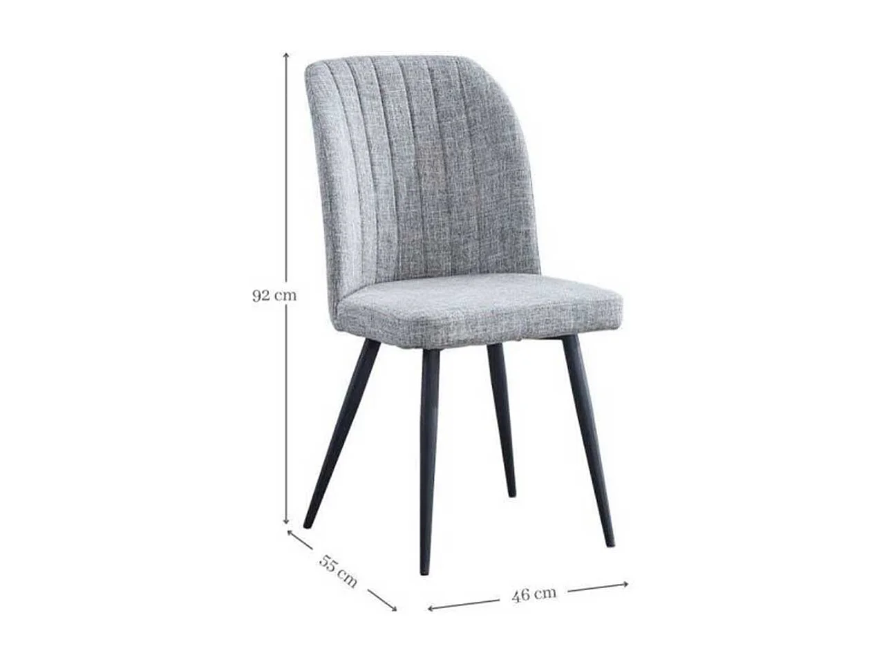 Silla de comedor Rory gris 92x46x55 cm