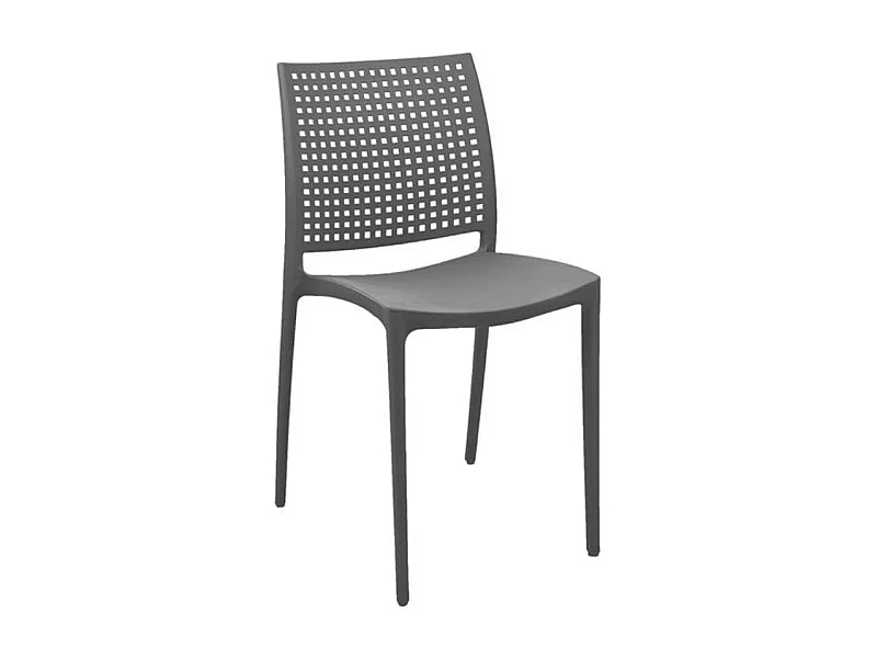 Silla de exterior Loira apilable gris 78,5x38x49 cm