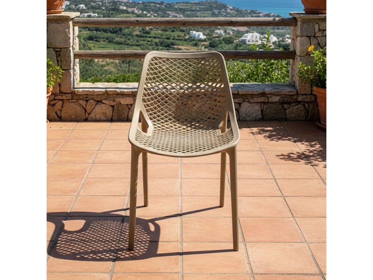 Silla de exterior Garona Light taupé 82x51x60 cm