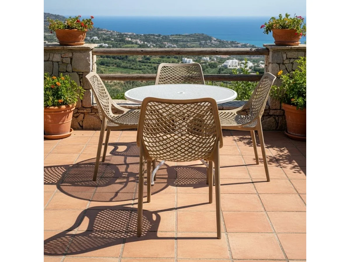 Silla de exterior Garona Light taupé 82x51x60 cm