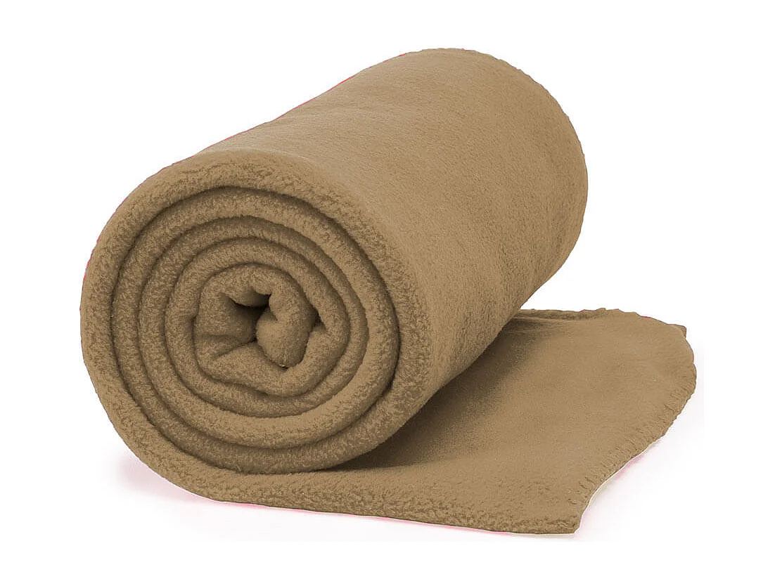 Manta coral 100% poliéster marrón 130x160 cm