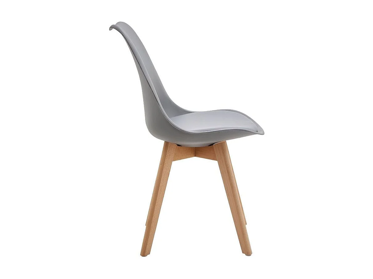 Silla de comedor Fina Deluxe asiento acolchado gris 82,5x49x57 cm