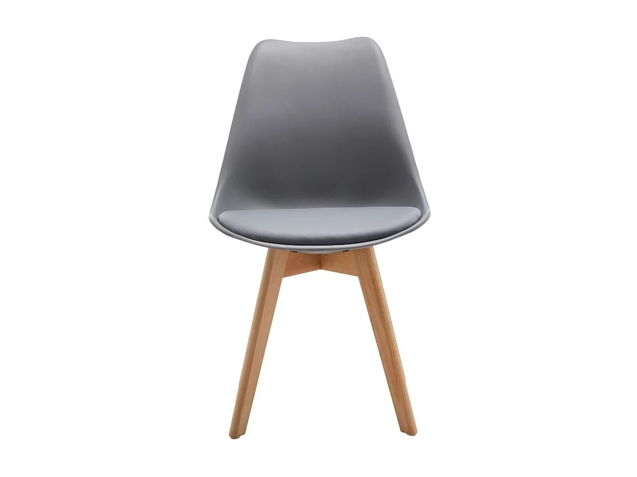 Silla de comedor Fina Deluxe asiento acolchado gris 82,5x49x57 cm