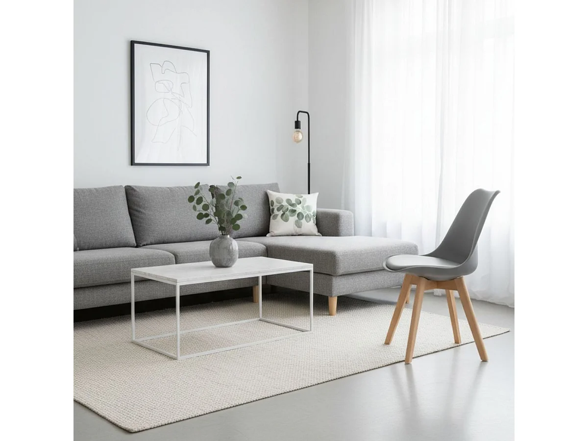 Silla de comedor Fina Deluxe asiento acolchado gris 82,5x49x57 cm