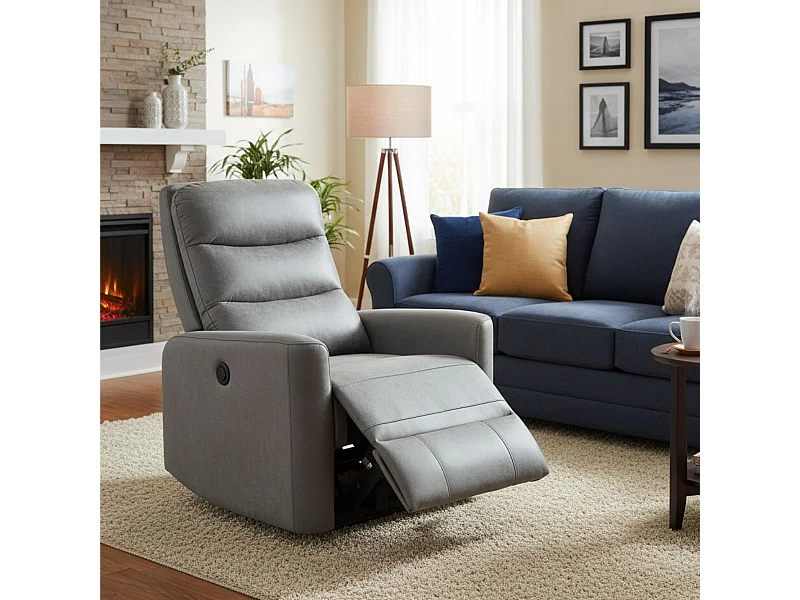 Sillón relax Cancún reclinable eléctrico cemento 103x78x93 cm