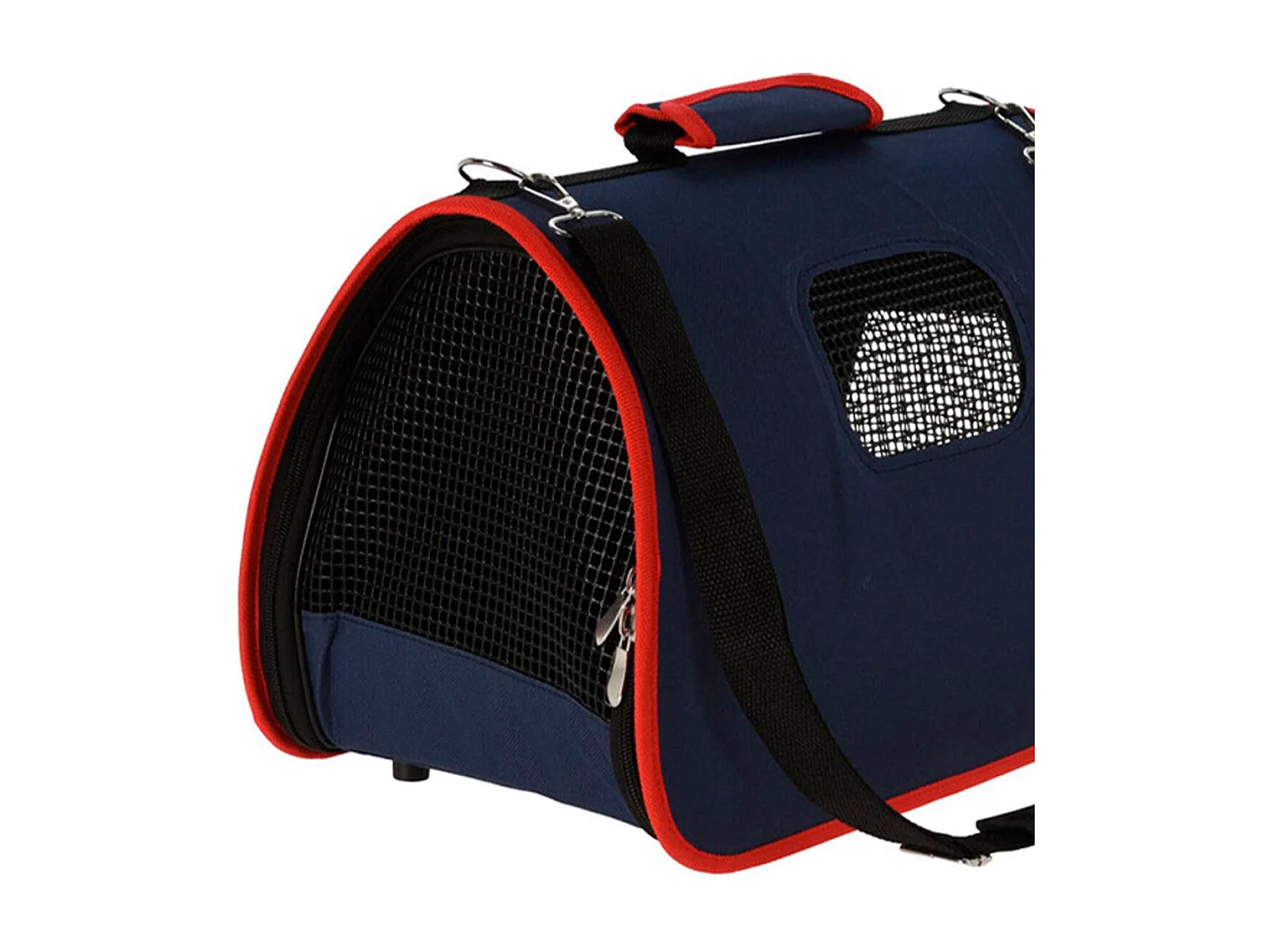 Bolsa transportín pequeñas mascotas con asa azul 25x25x43 cm