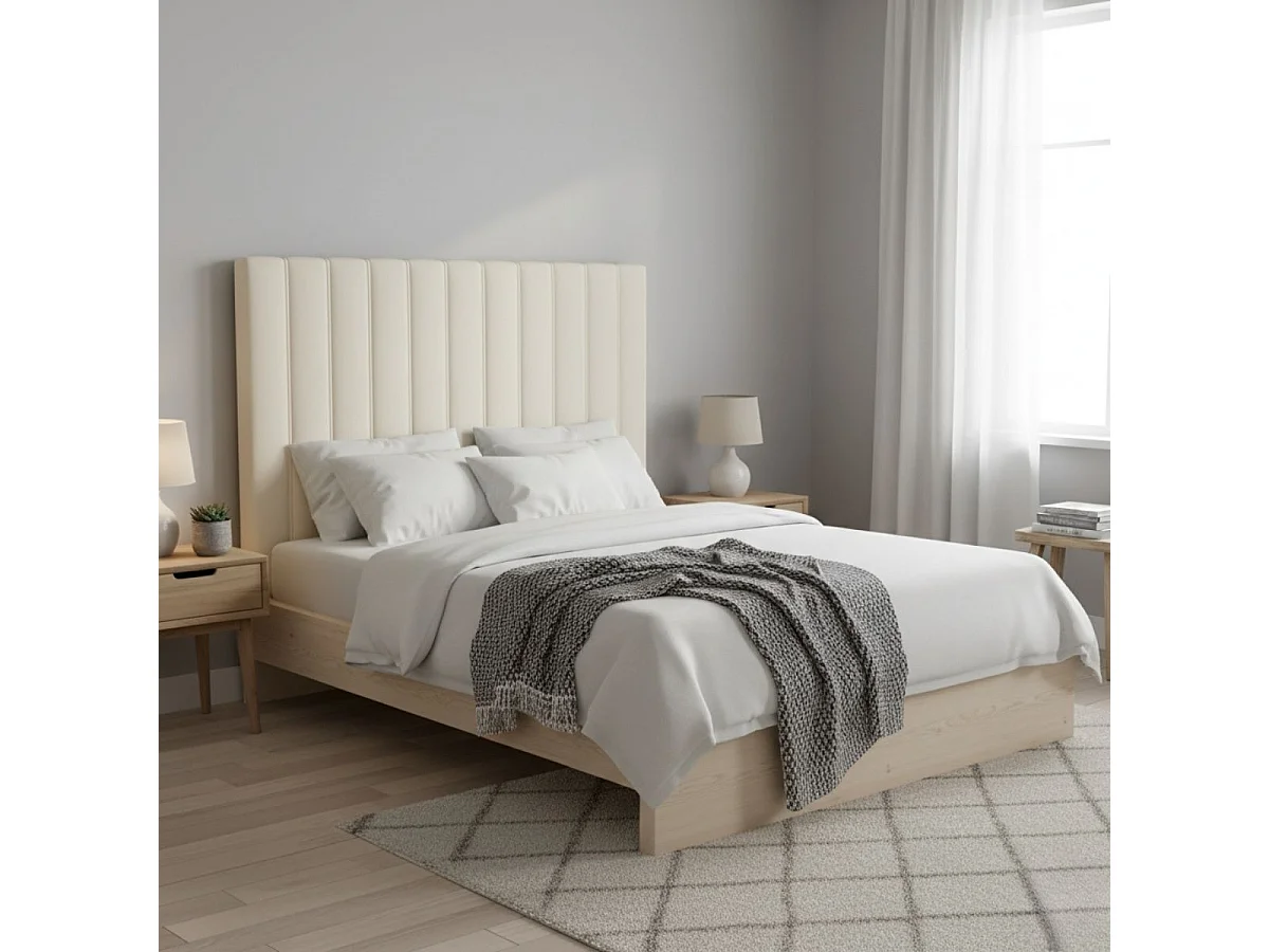 Cabecero Aline acolchado tejido Thais beige 150 cm