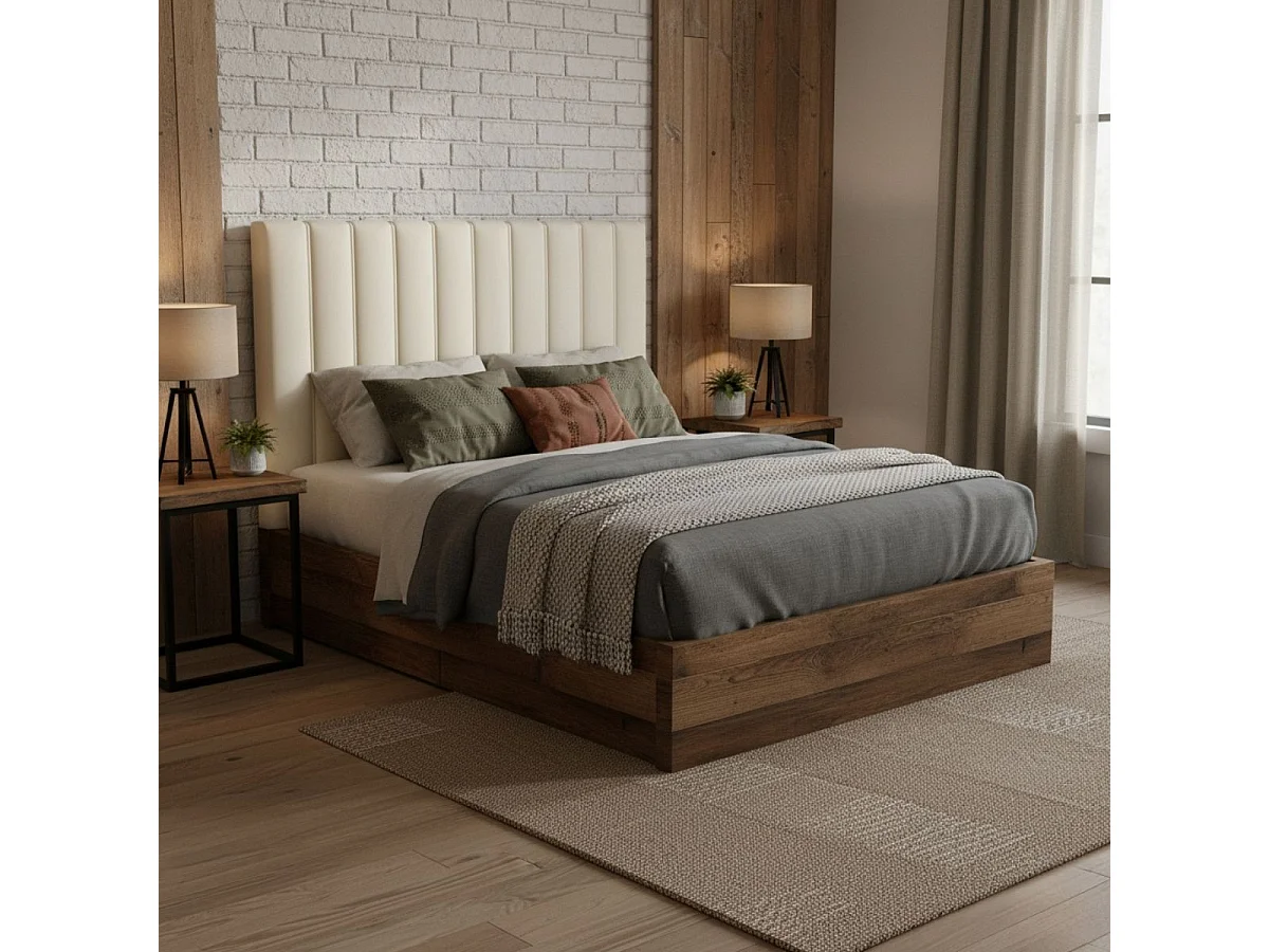 Cabecero Aline acolchado tejido Thais beige 150 cm