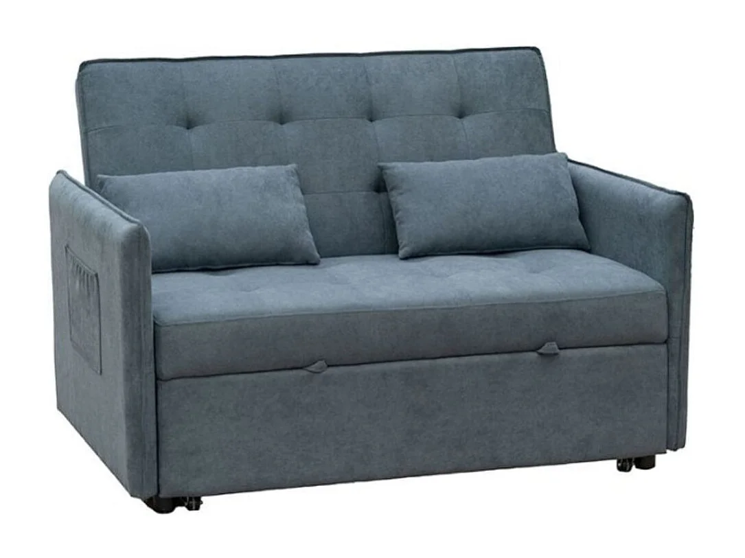 Sofá cama Bilbao 2 plazas cojines + bolsillos gris 96x135x87 cm
