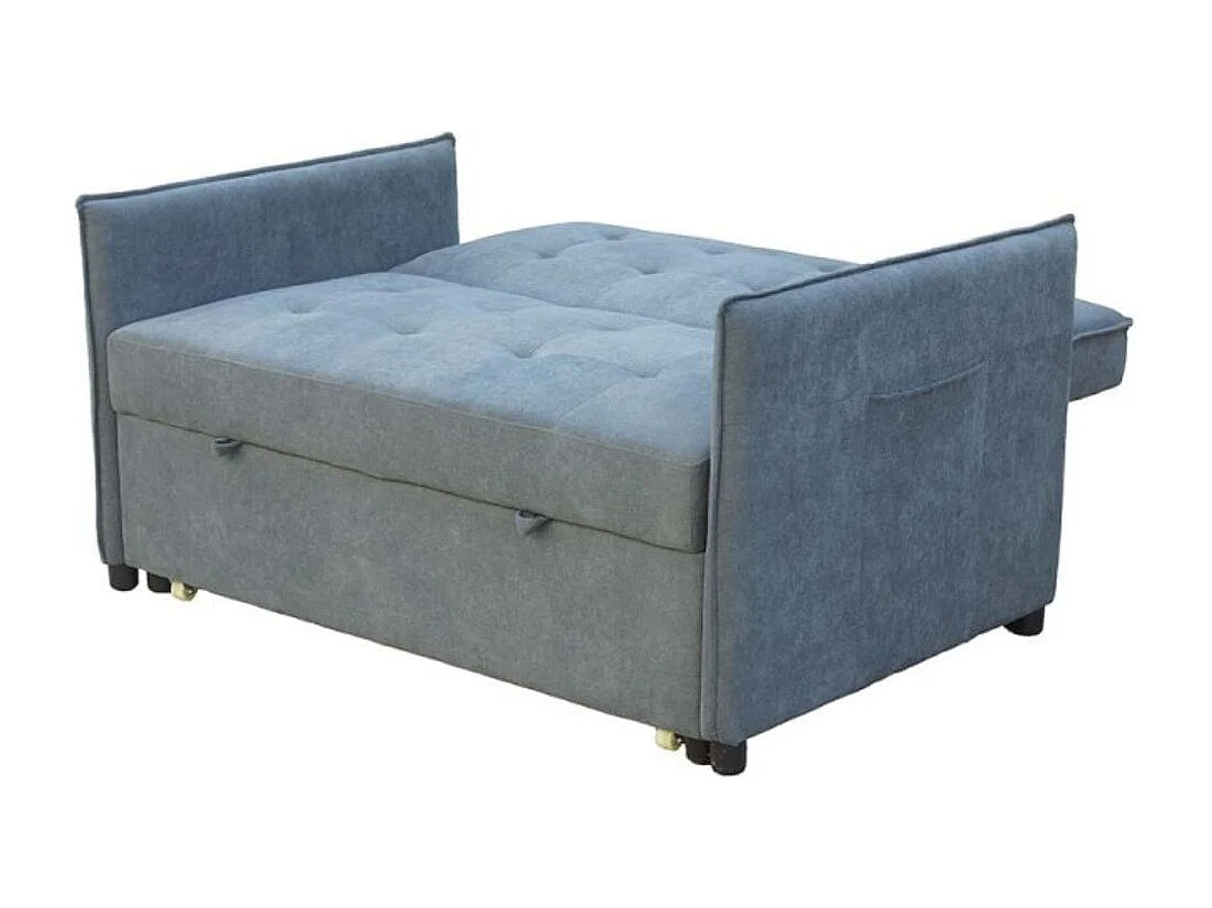 Sofá cama Bilbao 2 plazas con cojines y bolsillo lateral gris 96x135x87 cm