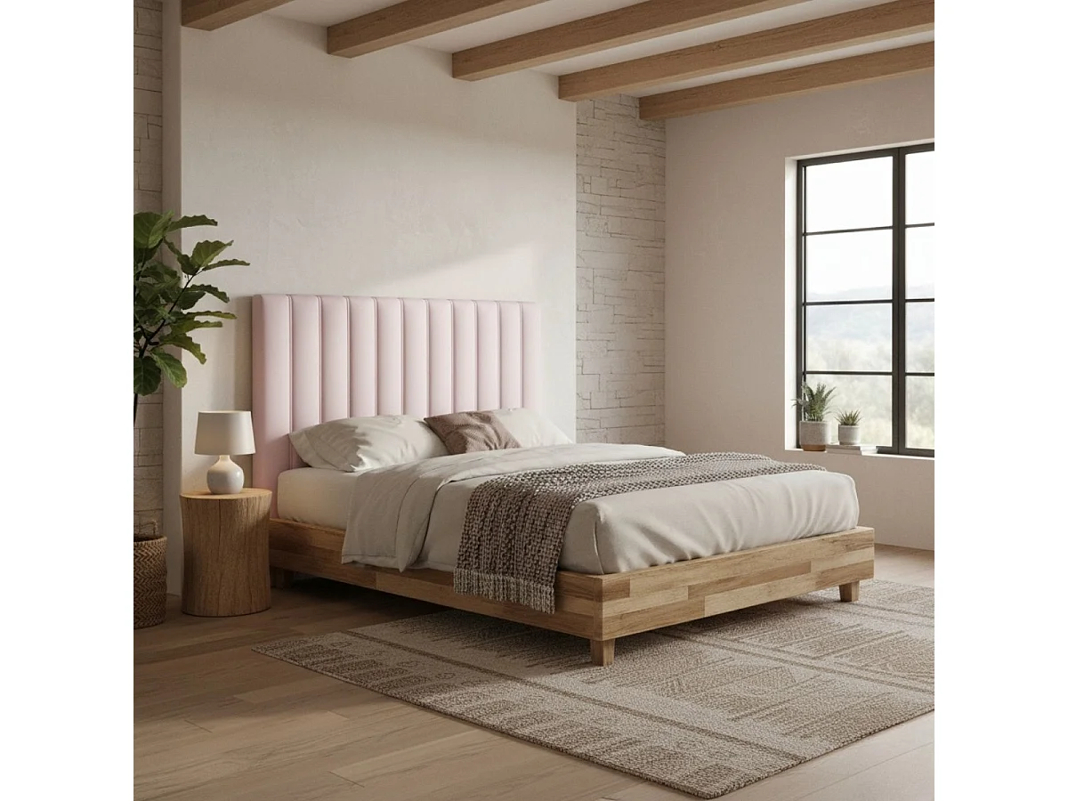 Cabecero Aline acolchado tejido Thais rosa 165 cm