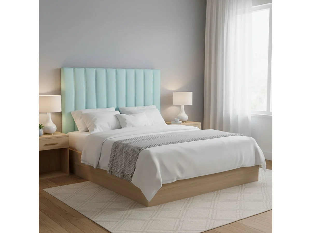 Cabecero Aline acolchado tejido Thais turquesa 165 cm