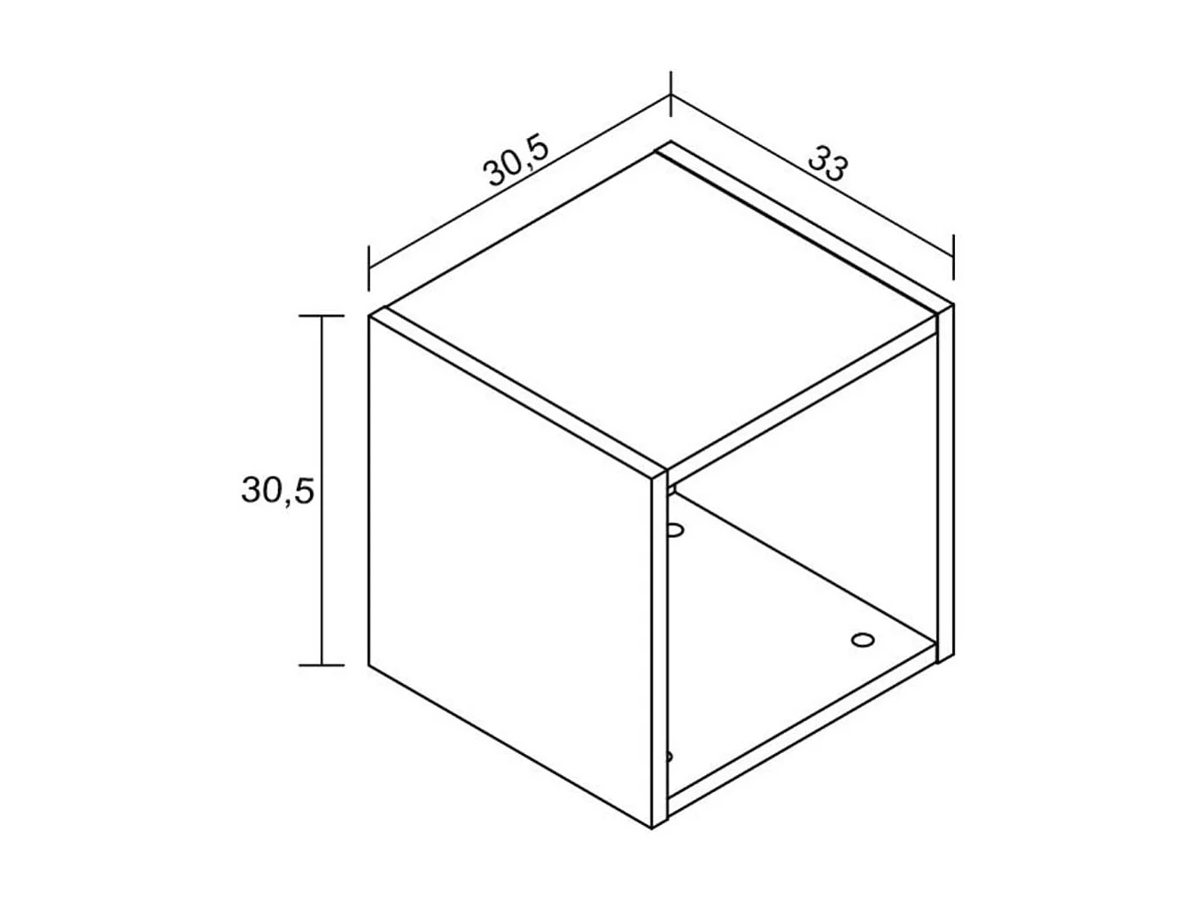Estante cubo Italia de pared cambria 30,5x30,5x33 cm
