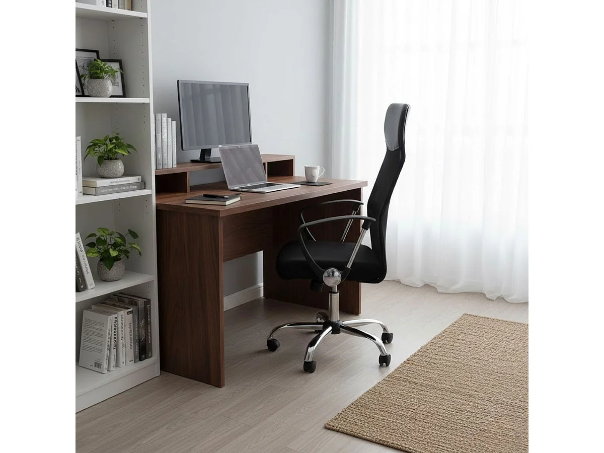 Silla de oficina Powerbasics Mesh respaldo reclinable negro 114-124x57x56 cm